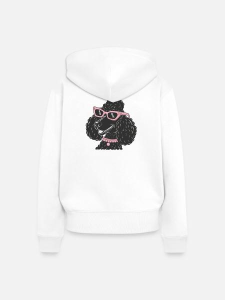 Lustiger Pudel - Frauen Premium Bio Zip Hoodie - Weiß