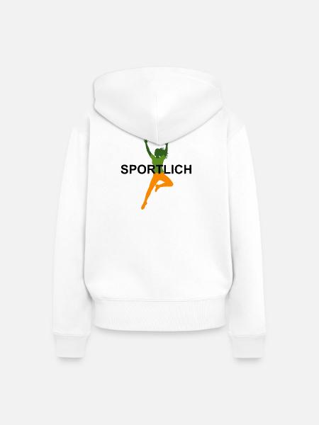 Lebendige sportliche Frau Illustration - Frauen Premium Bio Zip Hoodie - Weiß