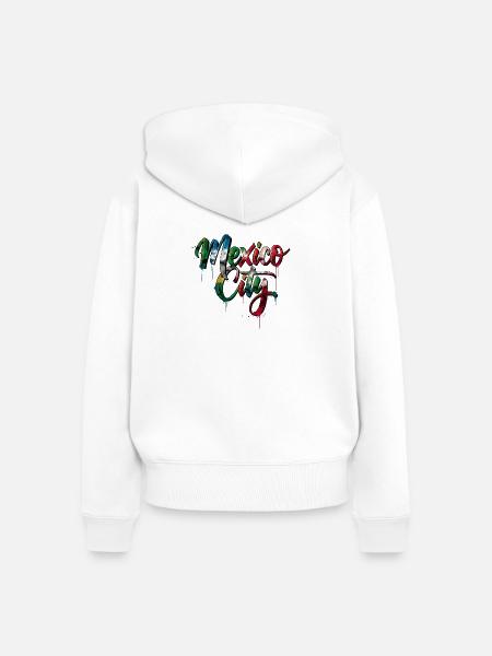 Mexico City - Frauen Premium Bio Zip Hoodie - Weiß