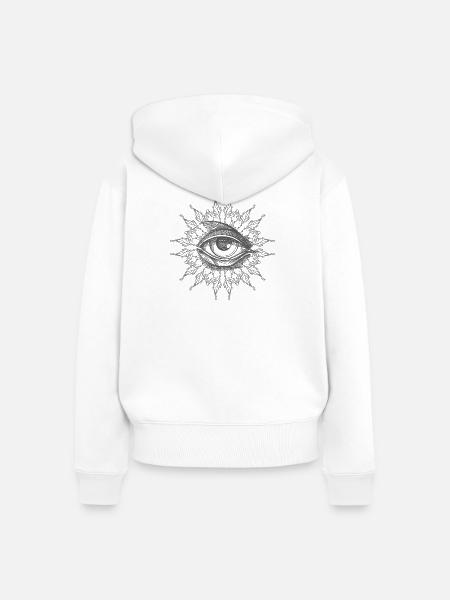 Ajna - Frauen Premium Bio Zip Hoodie - Weiß