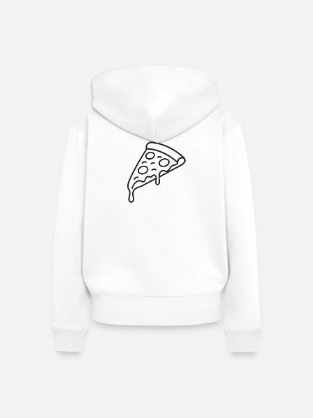 Pizzastück - Frauen Premium Bio Zip Hoodie - Weiß