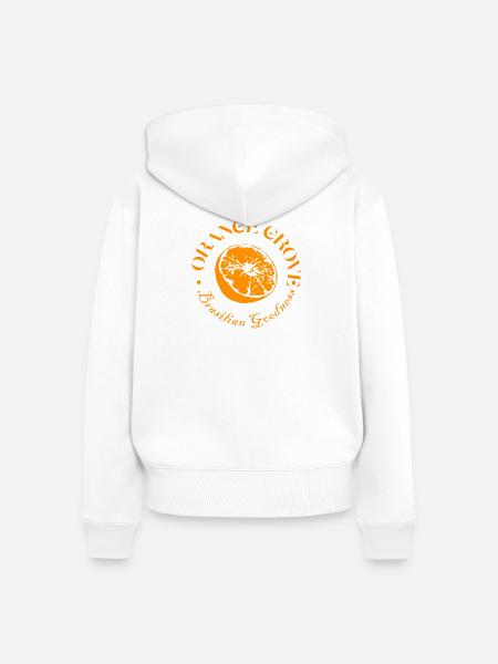 Orange Grove Zitrus-Emblem - Frauen Premium Bio Zip Hoodie - Weiß