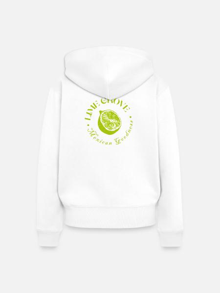 Limette und Zitrone Botanisches Design - Frauen Premium Bio Zip Hoodie - Weiß