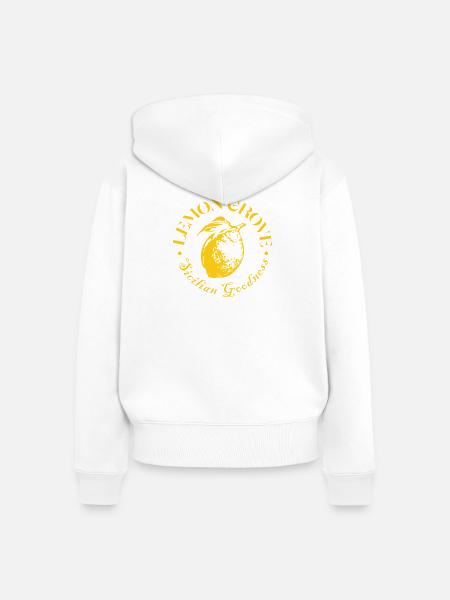 Zitronenanbauer-Abzeichen-Design - Frauen Premium Bio Zip Hoodie - Weiß