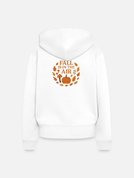 Herbstliche Kürbis- und Pilzillustration - Frauen Premium Bio Zip Hoodie - Weiß