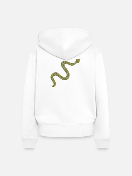 Lebendige grüne Schlange Illustration - Frauen Premium Bio Zip Hoodie - Weiß
