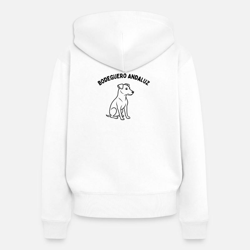 Bodeguero Andaluz dans un style noble - Sweat à capuche zippé Premium bio Femme - blanc