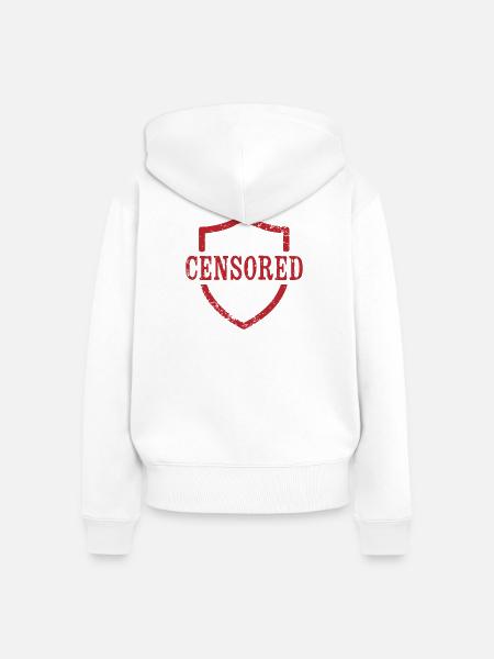 Zensiertes Shield-Grunge-Design - Frauen Premium Bio Zip Hoodie - Weiß