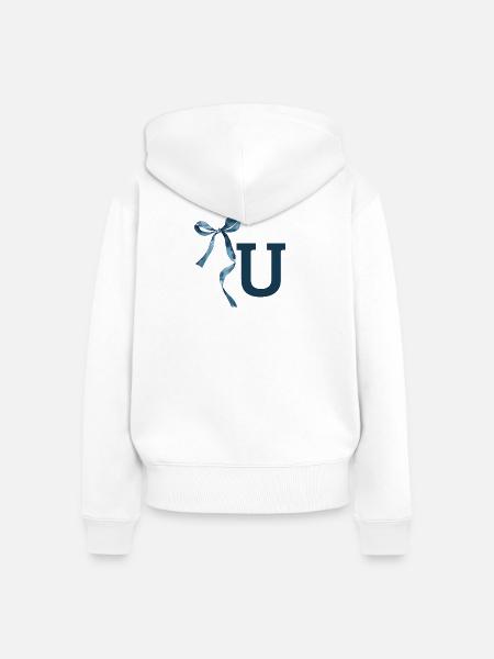 Monogram U Geschenkidee - Frauen Premium Bio Zip Hoodie - Weiß