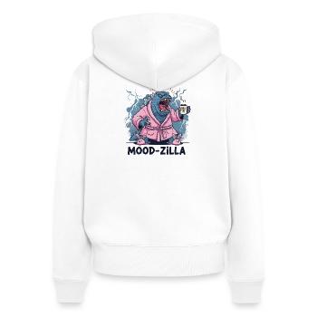 Morgendliche Wut - Frauen Premium Bio Zip Hoodie - Weiß - Hinten - AI Model Female 172 light (172cm)