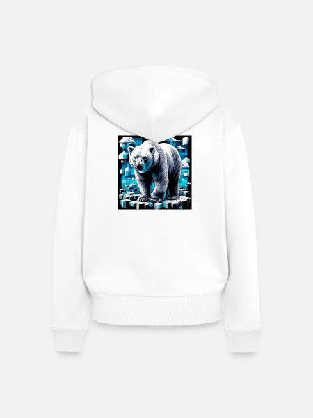 Eisbär - Frauen Premium Bio Zip Hoodie - Weiß