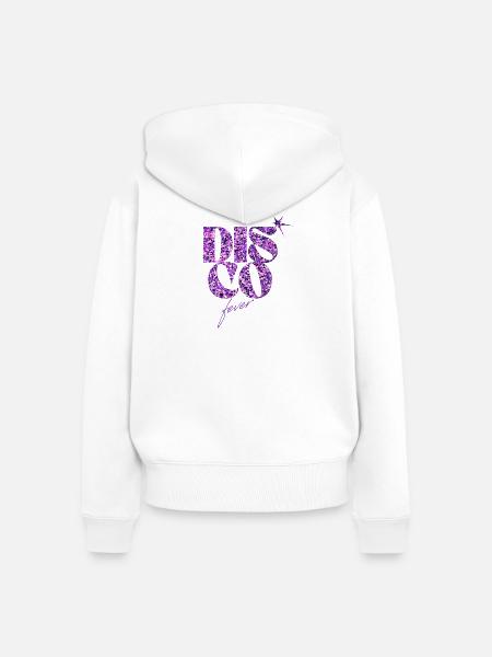 Glitzerndes Disco Love Emblem - Frauen Premium Bio Zip Hoodie - Weiß