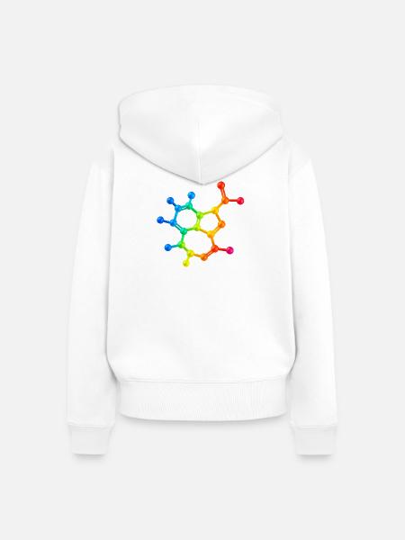 Trippy acid has visual effect - Frauen Premium Bio Zip Hoodie - Weiß