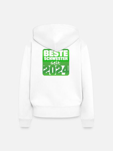 Geschwister 2024 - Frauen Premium Bio Zip Hoodie - Weiß