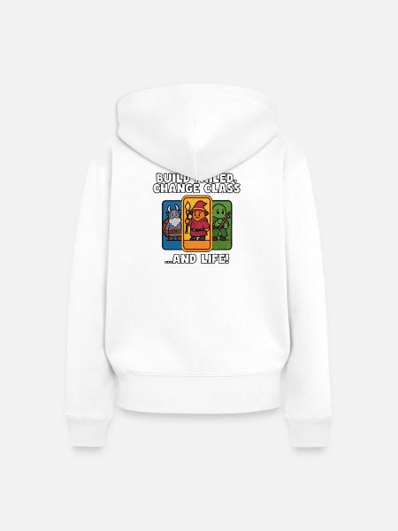 Build fehlgeschlagen, Klasse ändern - Frauen Premium Bio Zip Hoodie - Weiß