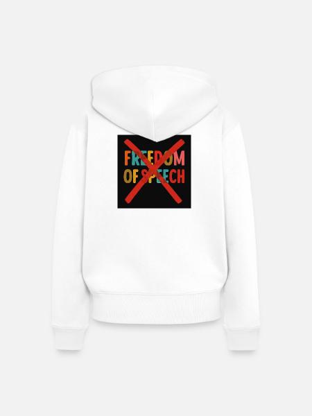Meinungsfreiheit - Frauen Premium Bio Zip Hoodie - Weiß