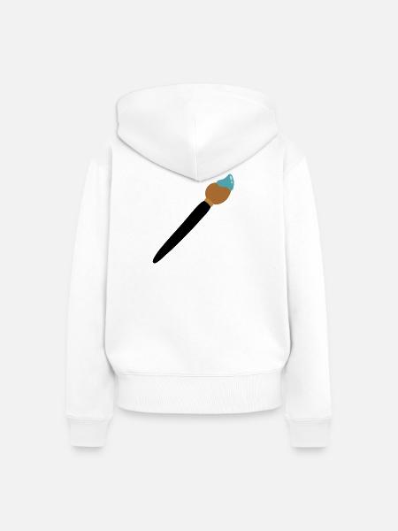 Pinsel - Frauen Premium Bio Zip Hoodie - Weiß