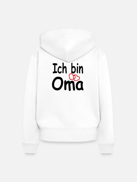 Oma - Frauen Premium Bio Zip Hoodie - Weiß