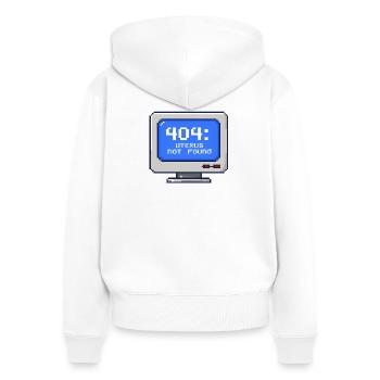 404: Uterus nicht gefunden - 8-Bit Pixel - Frauen Premium Bio Zip Hoodie - Weiß - Hinten - AI Model Female 172 light (172cm)