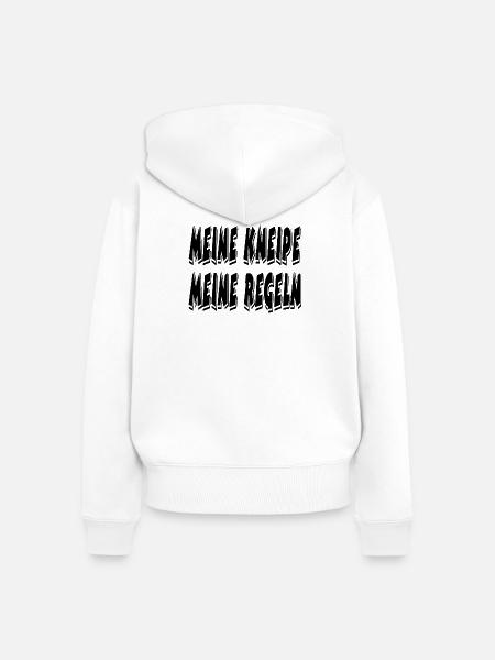 Kneipe - Frauen Premium Bio Zip Hoodie - Weiß