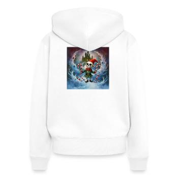 Weihnachten Skelett Elf - Frauen Premium Bio Zip Hoodie - Weiß - Hinten - AI Model Female 172 light (172cm)