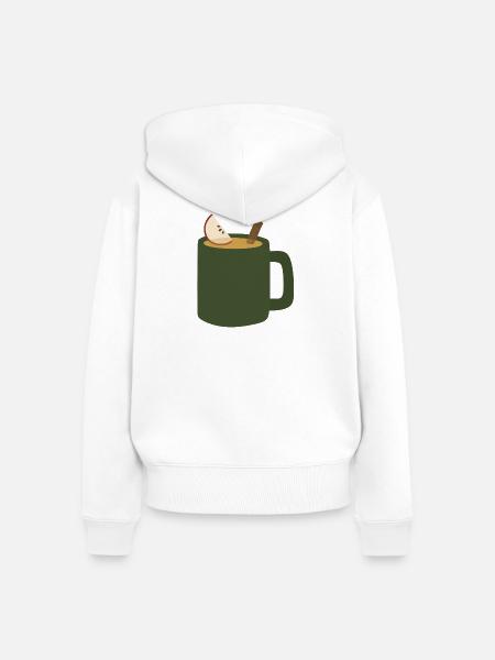 Glühapfel Apfelwein Becher - Frauen Premium Bio Zip Hoodie - Weiß