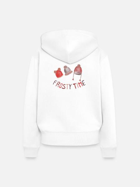 Frosty time - cozy winter vibes - Frauen Premium Bio Zip Hoodie - Weiß