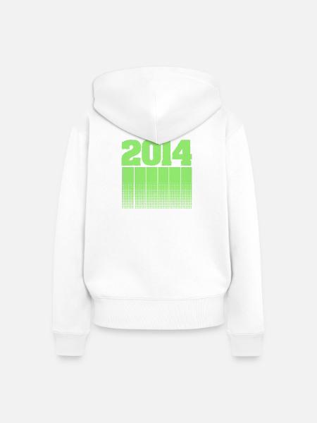 2014 2014 - Frauen Premium Bio Zip Hoodie - Weiß