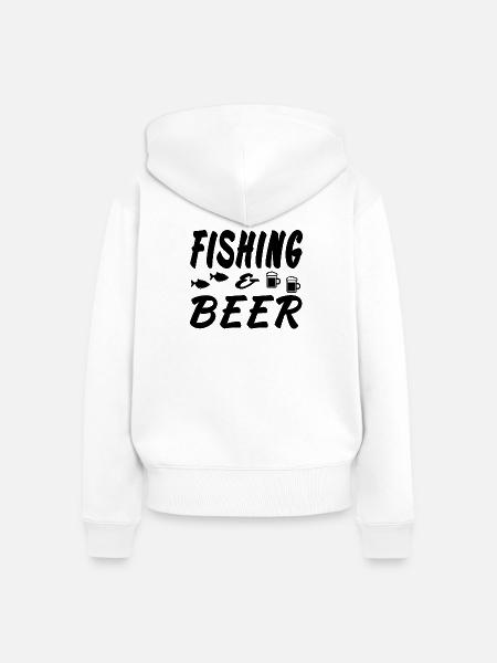 Angeln - Frauen Premium Bio Zip Hoodie - Weiß