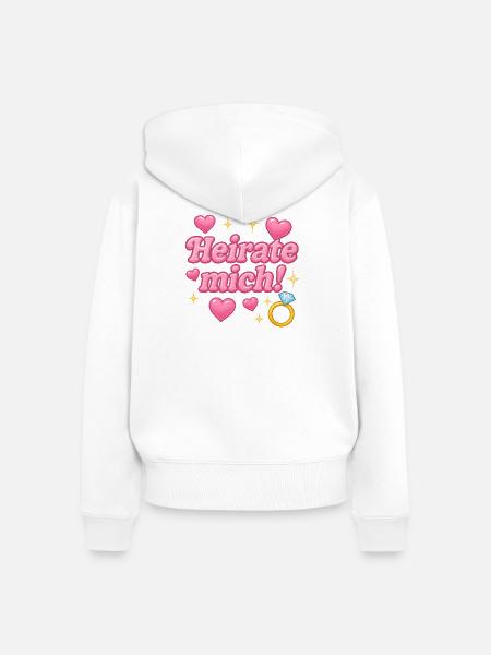 heirate mich! / y2k design - Frauen Premium Bio Zip Hoodie - Weiß