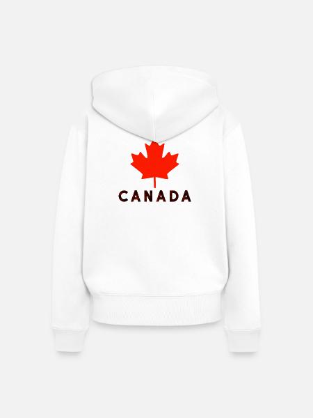 Red Maple Leaf Canada T-Shirt - Frauen Premium Bio Zip Hoodie - Weiß