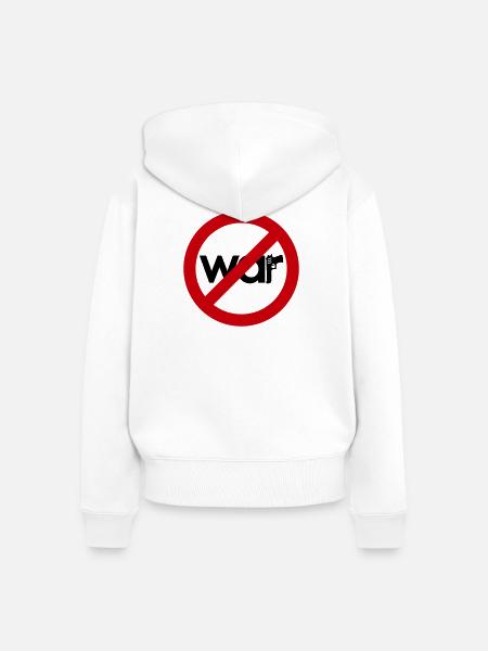 Stop War – Für Frieden & Freiheit - Frauen Premium Bio Zip Hoodie - Weiß