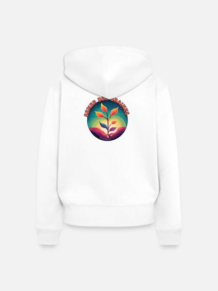 Saatgut säen - Frauen Premium Bio Zip Hoodie - Weiß