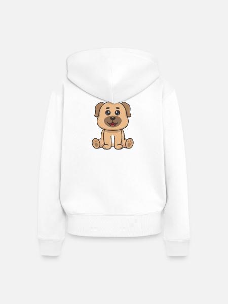 Süßer Hund - Frauen Premium Bio Zip Hoodie - Weiß