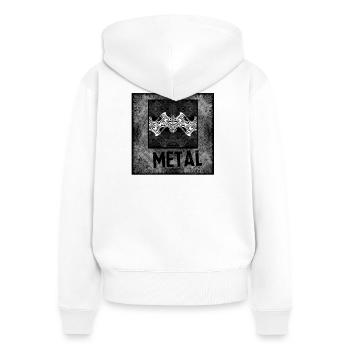 Ornement Vagues Métal - Sweat à capuche zippé Premium bio Femme - blanc - Dos - AI Model Female 172 light (172cm)