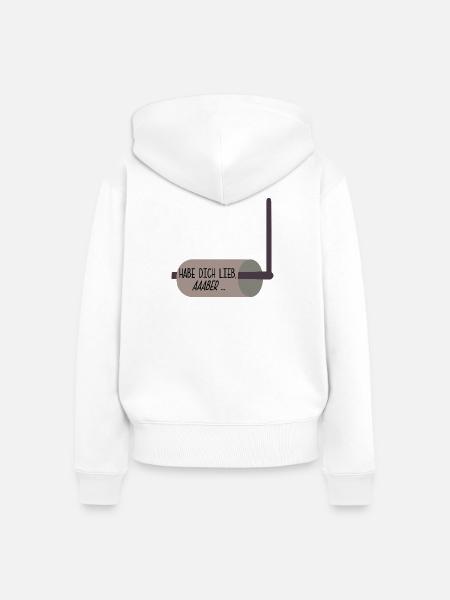 BEZIEHUNG PAPIER - Frauen Premium Bio Zip Hoodie - Weiß