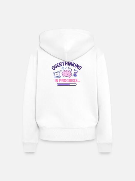 Überdenken im Gange - Frauen Premium Bio Zip Hoodie - Weiß