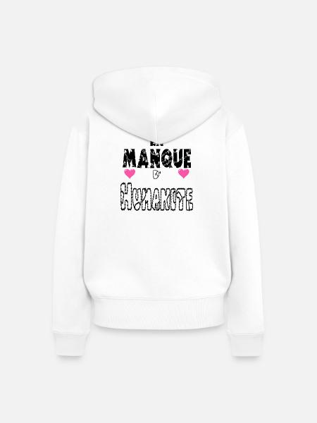 Ohne Menschlichkeit - Frauen Premium Bio Zip Hoodie - Weiß