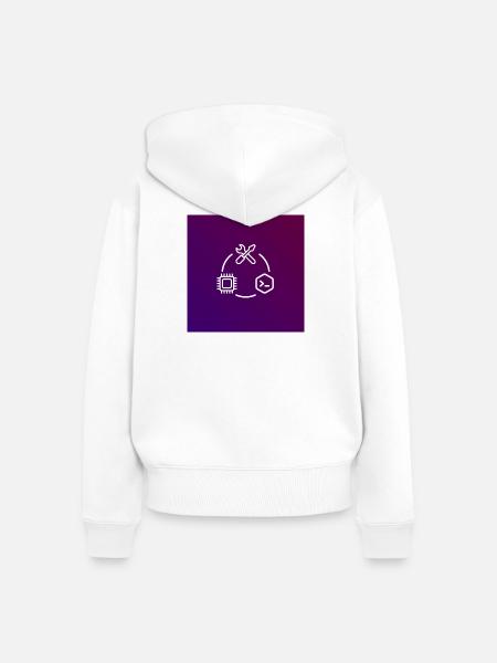 TechKreis Chip Code Werkzeug - Frauen Premium Bio Zip Hoodie - Weiß