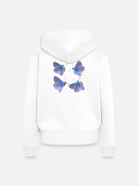 vier Bläulinge - Frauen Premium Bio Zip Hoodie - Weiß