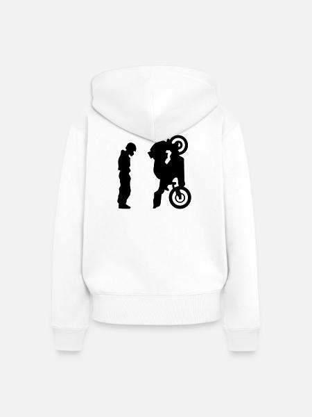 Motorrad - Frauen Premium Bio Zip Hoodie - Weiß