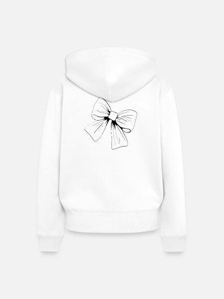 Schleife - Frauen Premium Bio Zip Hoodie - Weiß