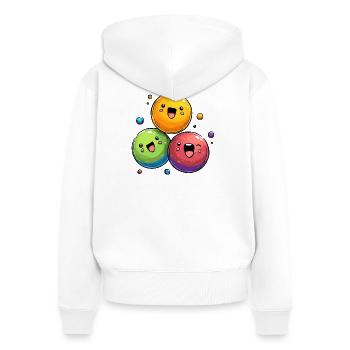 Bunte kugeln Cartoon - Frauen Premium Bio Zip Hoodie - Weiß - Hinten - AI Model Female 172 light (172cm)