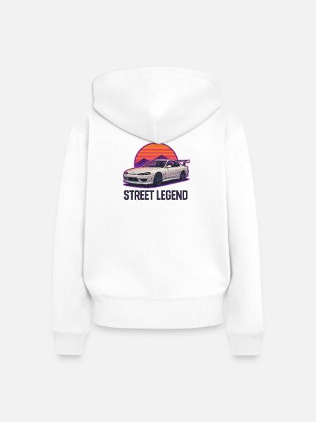 Straßenlegende Sunset Drift - Frauen Premium Bio Zip Hoodie - Weiß