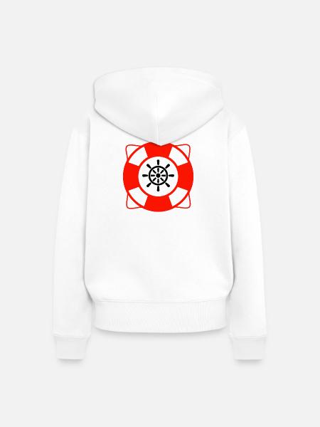 Segeln - Frauen Premium Bio Zip Hoodie - Weiß