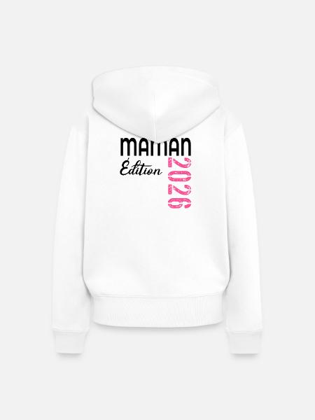 Mama 2026 - Frauen Premium Bio Zip Hoodie - Weiß