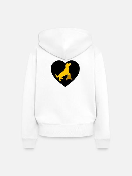 Dackel - Frauen Premium Bio Zip Hoodie - Weiß