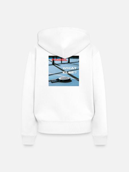 Padel - What Else? - Frauen Premium Bio Zip Hoodie - Weiß