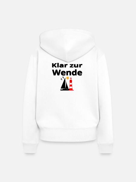 Segeln - Frauen Premium Bio Zip Hoodie - Weiß