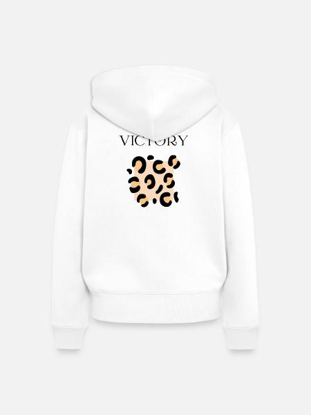 Sieg - Frauen Premium Bio Zip Hoodie - Weiß